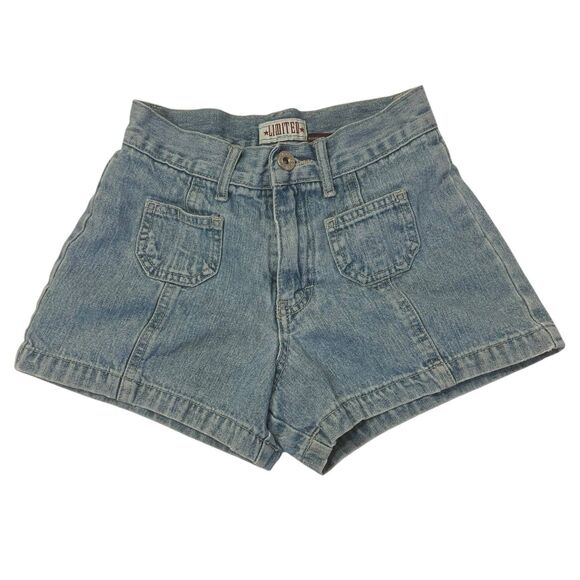 Girls Vintage LIMITED High Waist Denim Shorts 90s Mom Fit Blue Size 8 - Picture 1 of 7